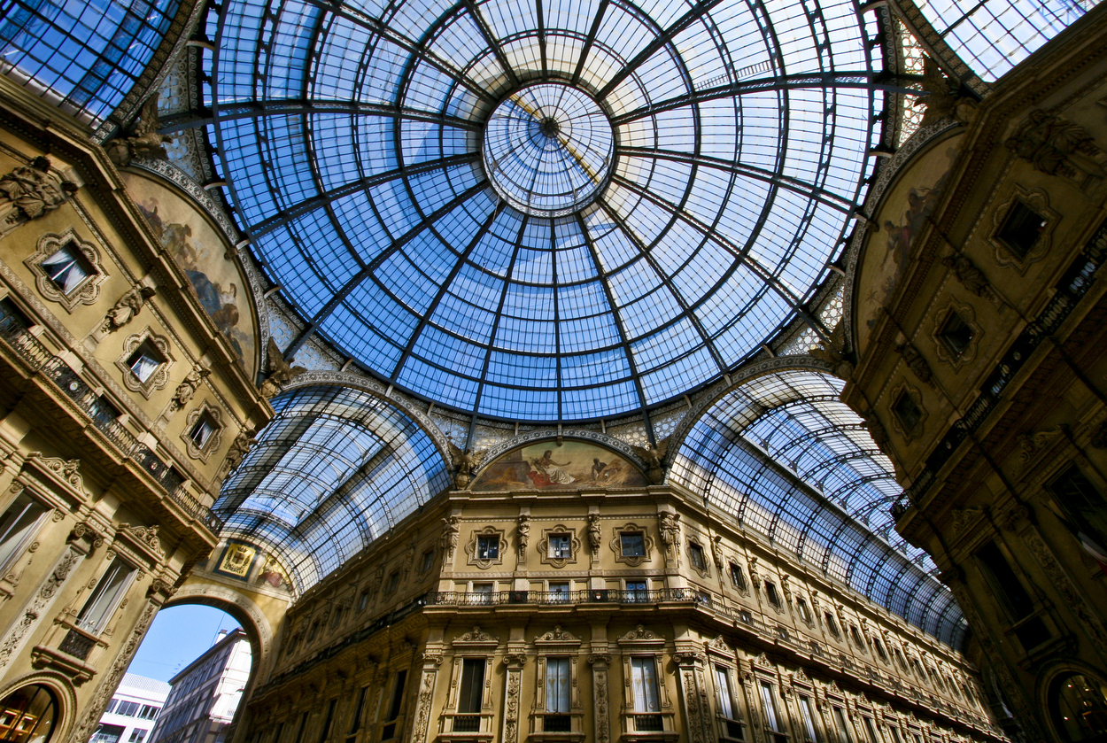 Quadri Moderni Cupola di vetro della Galleria Vittorio Emanuele a Mila CST-1P 