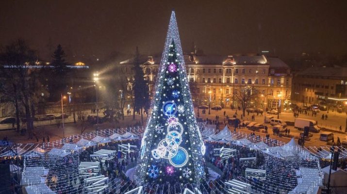Foto L'albero di Natale di Vilnius