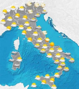 previsioni meteo del fine settimana in Italia