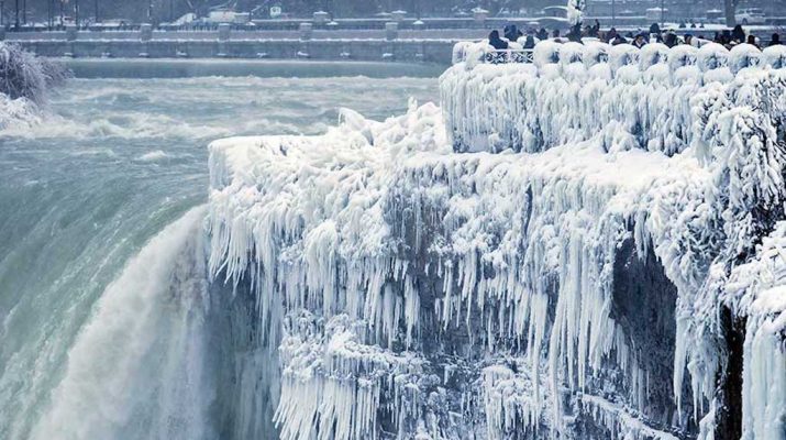 Foto Le cascate del Niagara ghiacciate