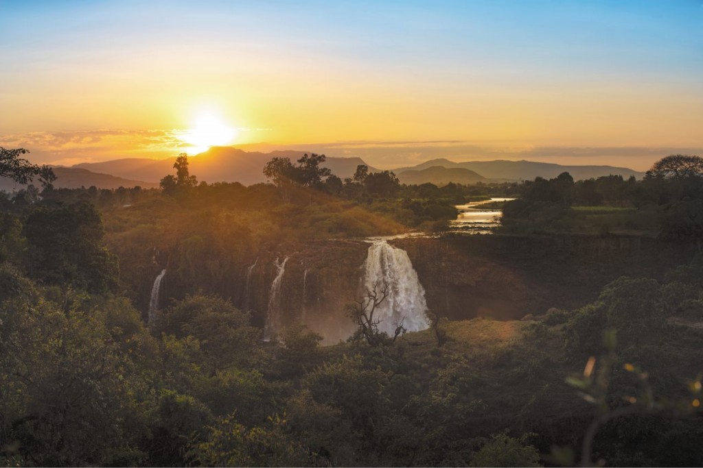 Tramonto sulle cascate del Nilo Azzurro, presso il lago Tana. Ph: Luca Perotta