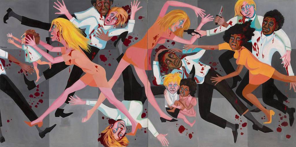 L’opera del 1967 di Faith Ringgolds “American People Series #20: Die” è appesa accanto ad uno dei dipinti più famosi di Pablo Picasso. (MoMA/Jonathan Muzikar)