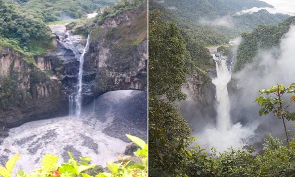 Ecuador: la cascata di San Rafael com'è oggi e com'era