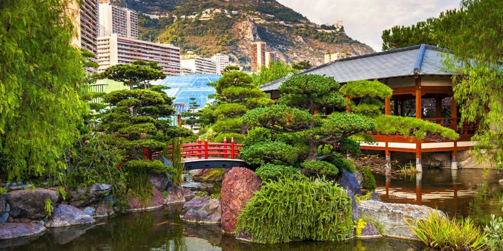 Vista del Giardino Giapponese a Monaco