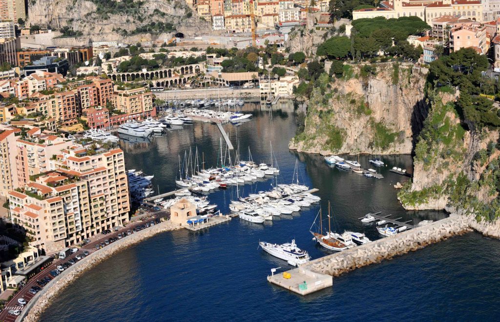 Il porto di Fontvieille, uno dei quartieri di Monaco