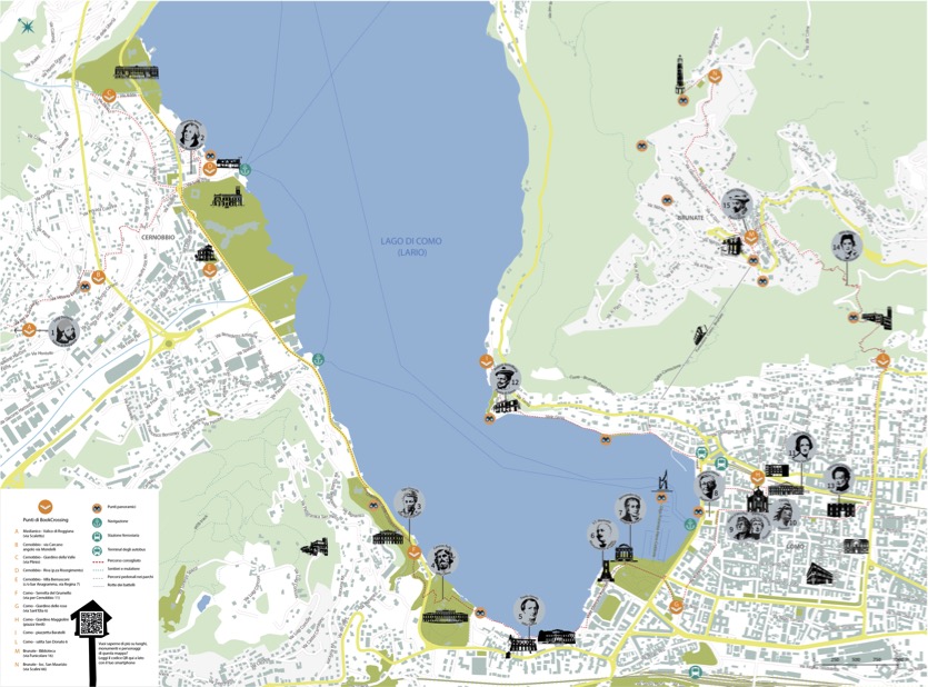 mappa Lake Como Poetry Way itinerario letterario lago di Como 