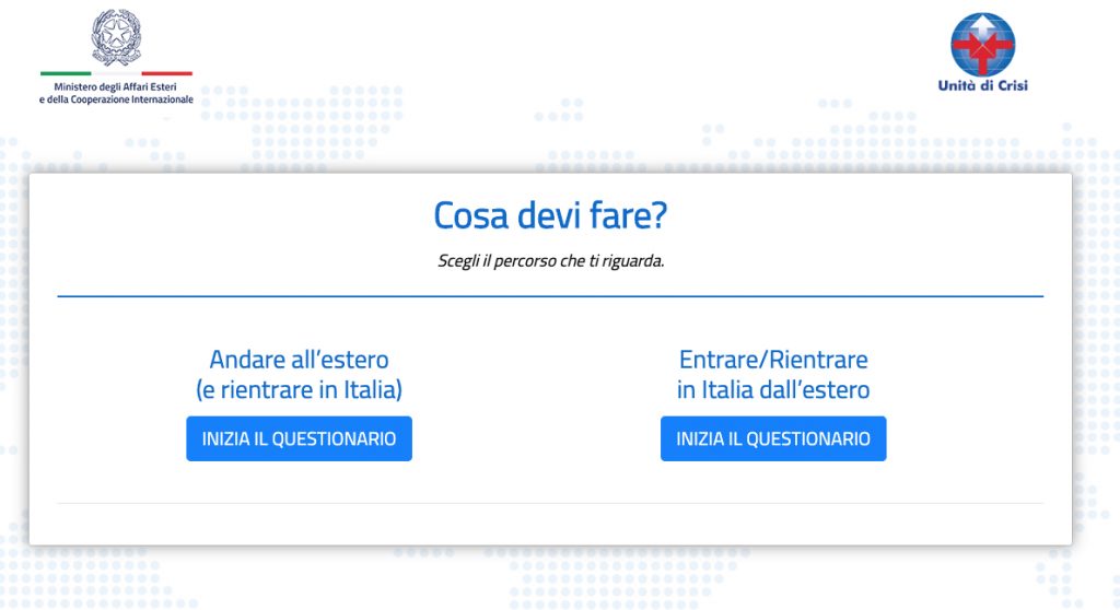 coronavirus questionario farnesina dove si può viaggiare e cosa fare al rientro in Italia
