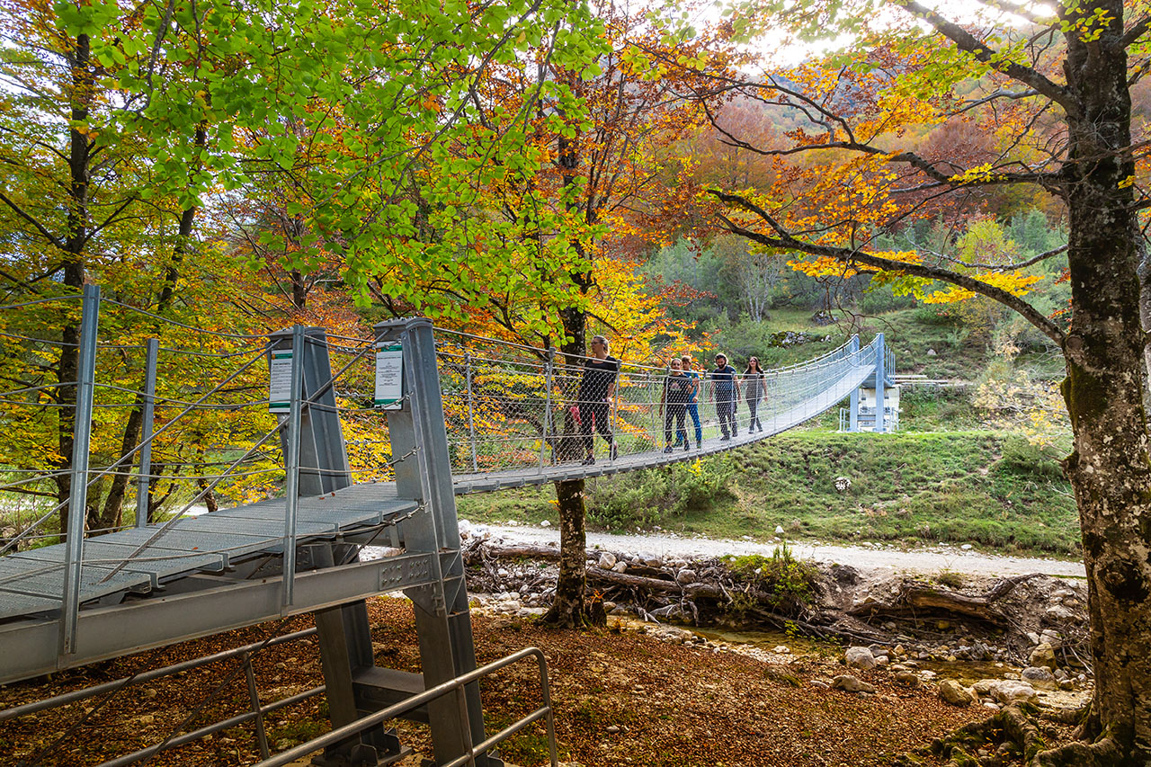 un ponte sospeso in Val Fondillo