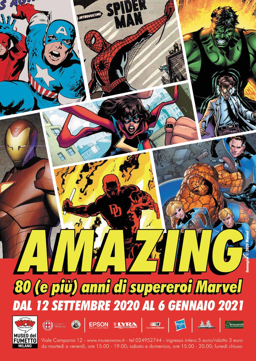 Il manifesto ufficiale di Amazing! 80 anni (e più9 di Suereroi Marvel