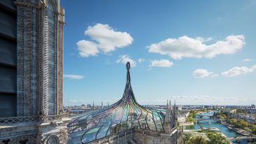 Un tetto di vetro colorato per il restauro della Cattedrale di Notre-Dame a Parigi
