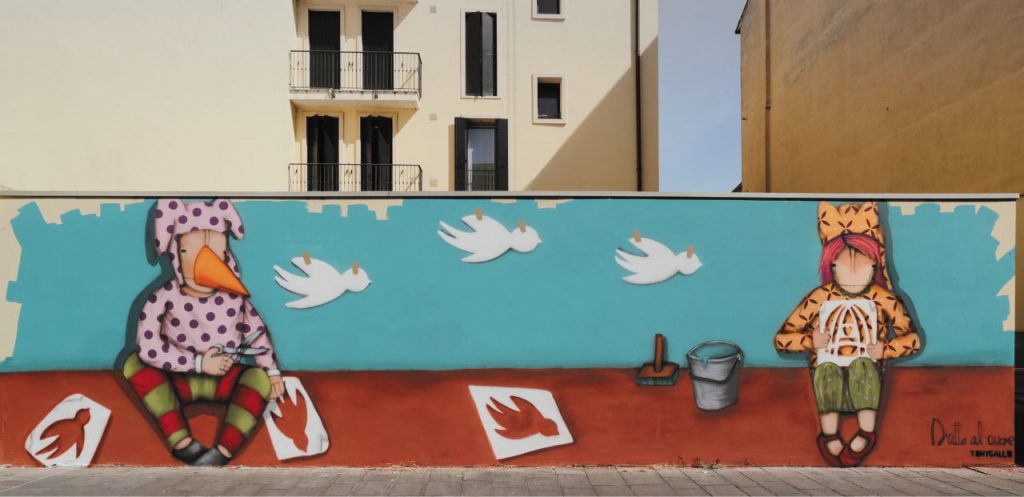 Il murale Dritto al cuore, di Tony Gallo (2017), in via Savonarola.