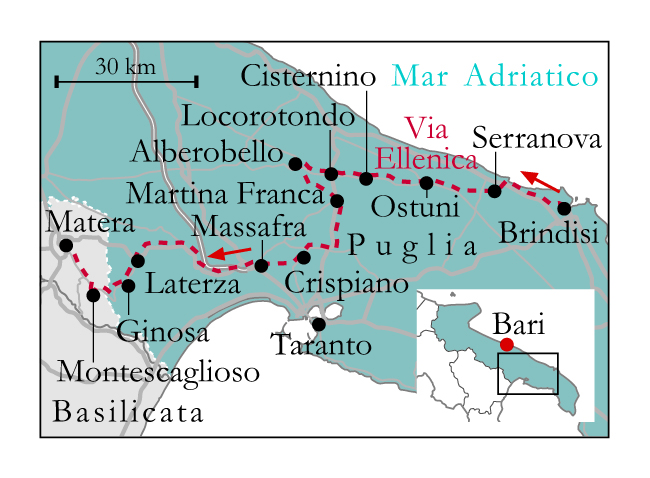 Cartina Cammino Via Ellenica