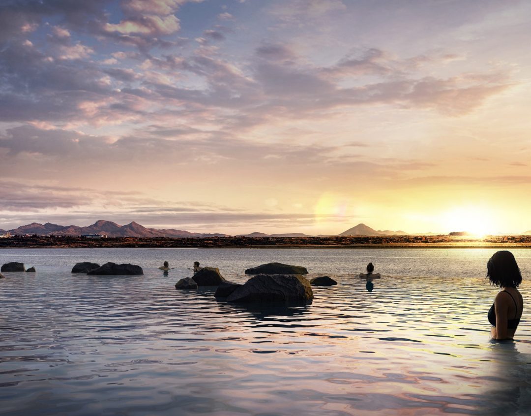 In Islanda ha aperto la Sky Lagoon, la nuova laguna termale (con vista sul vulcano in eruzione)