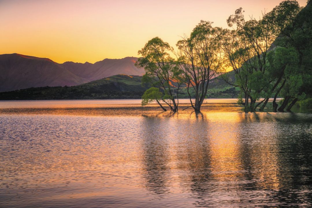 L'alba sul Wanaka Lake 