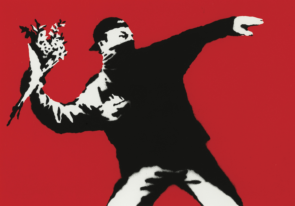 Love is in the air (Flower thrower) Banksy