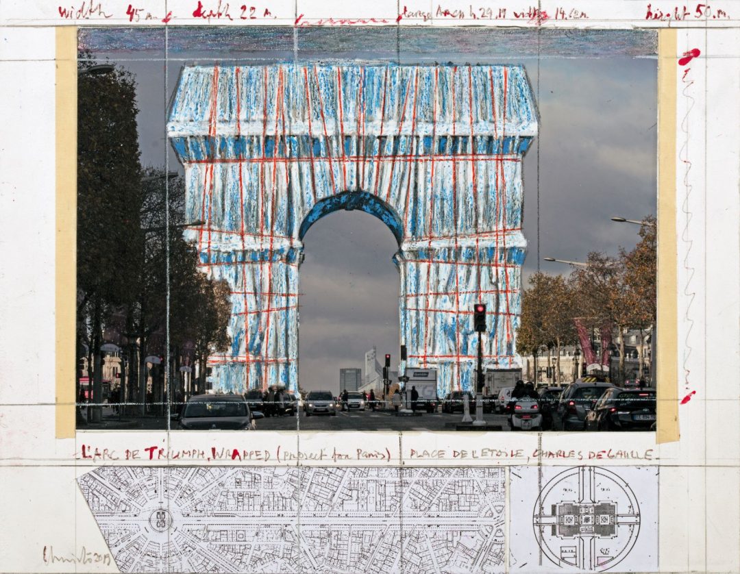 Christo e Jeanne-Claude Arco di Trionfo impacchettato Parigi 