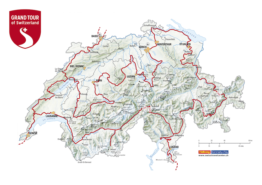 Mappa completa Grand Tour of Switzerland