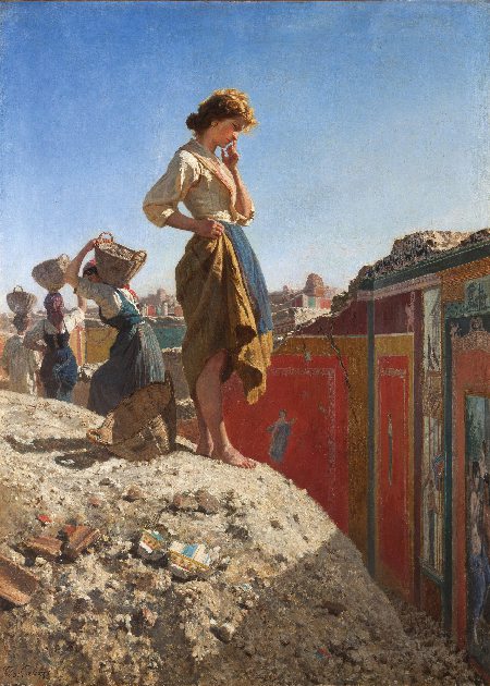 Donne che scavano a Pompei