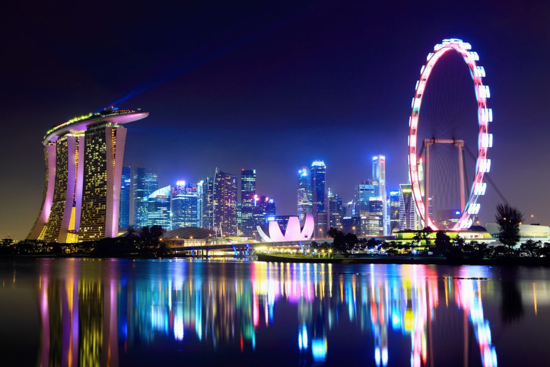 città di notte: Singapore di notte