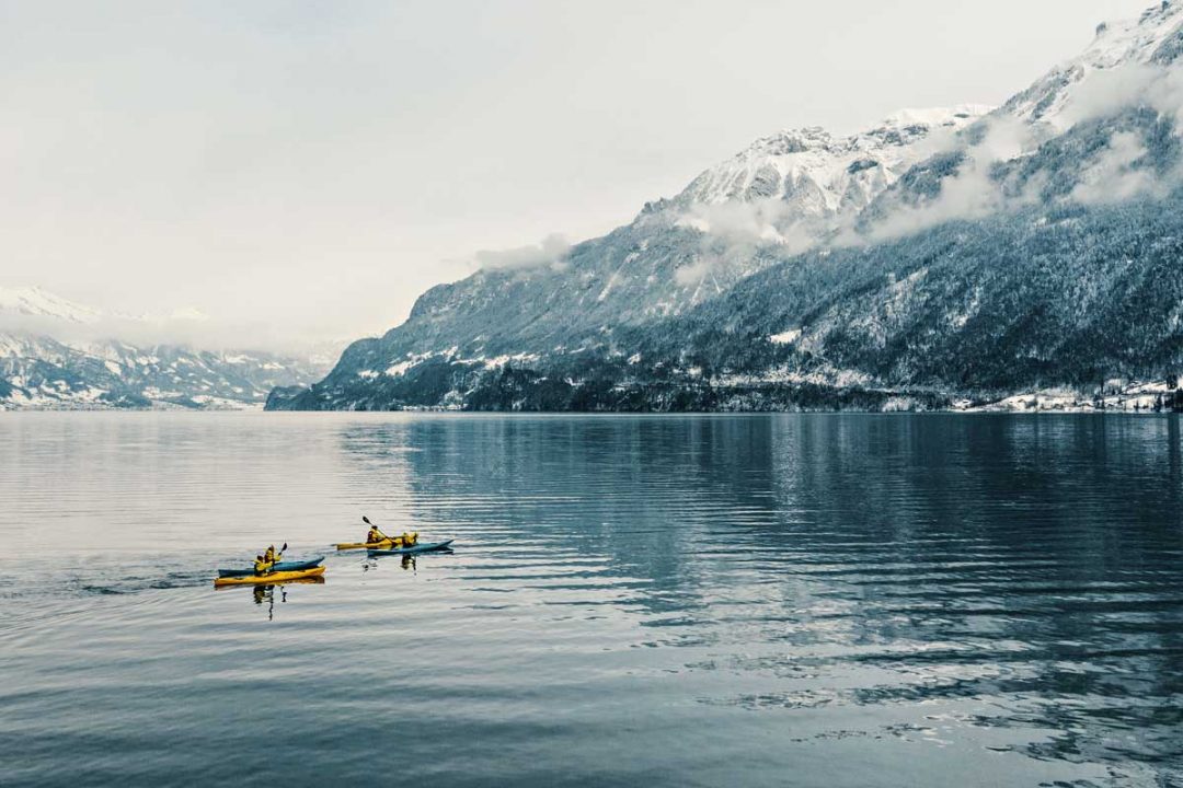 In kayak sul lago di Brienz (anche in inverno)