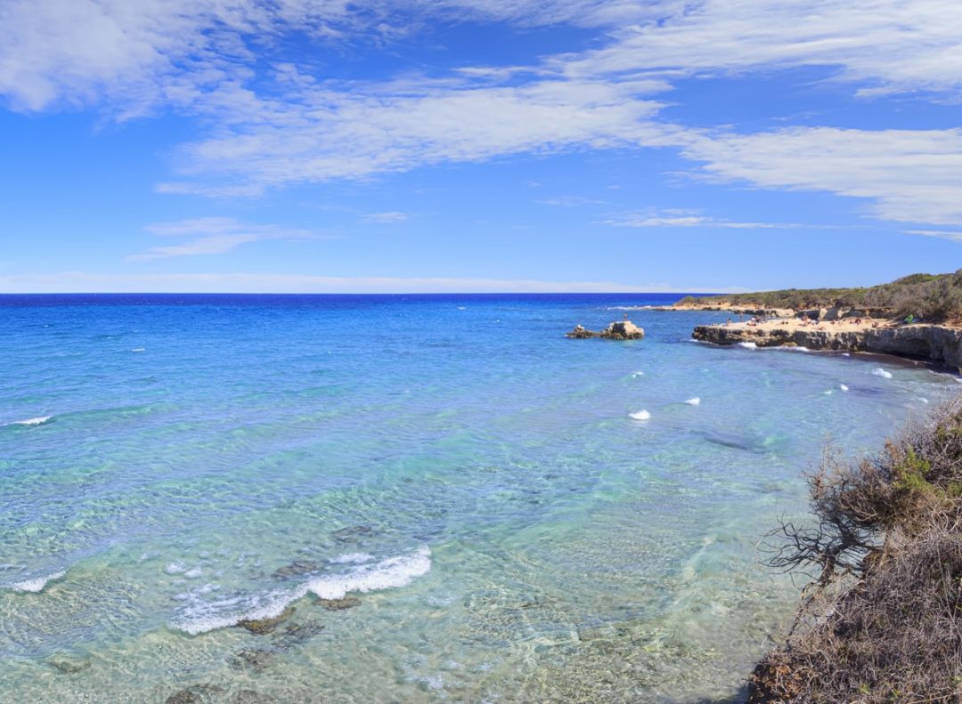 La spiaggia di Baia dei Turchi, Otranto, Puglia