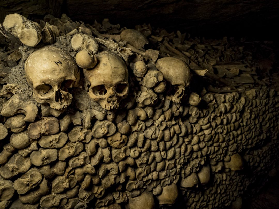 catacombe di Parigi ossa teschi 