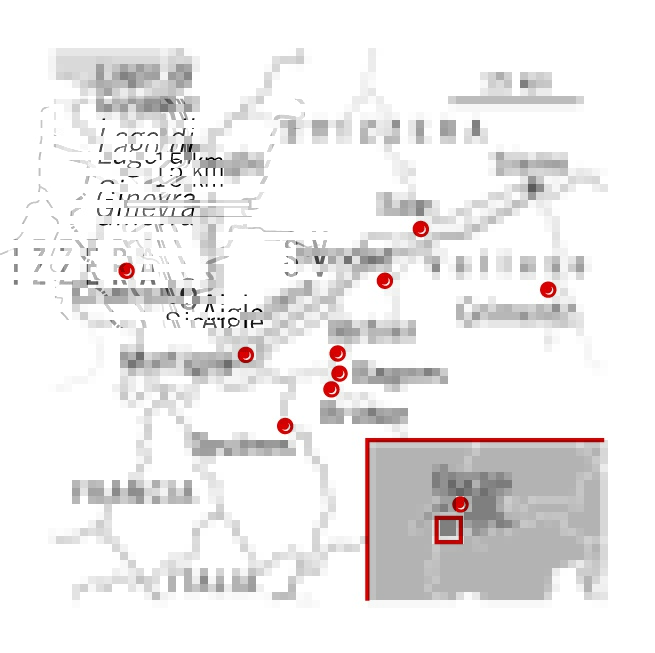 mappa della Svizzera Canton Vallese luoghi della raclette