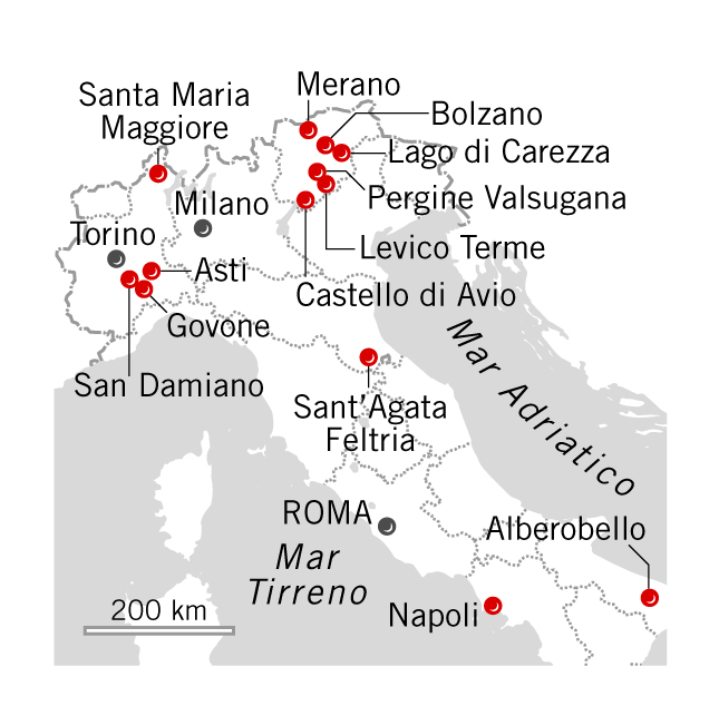 mappa mercatini di Natale in Italia