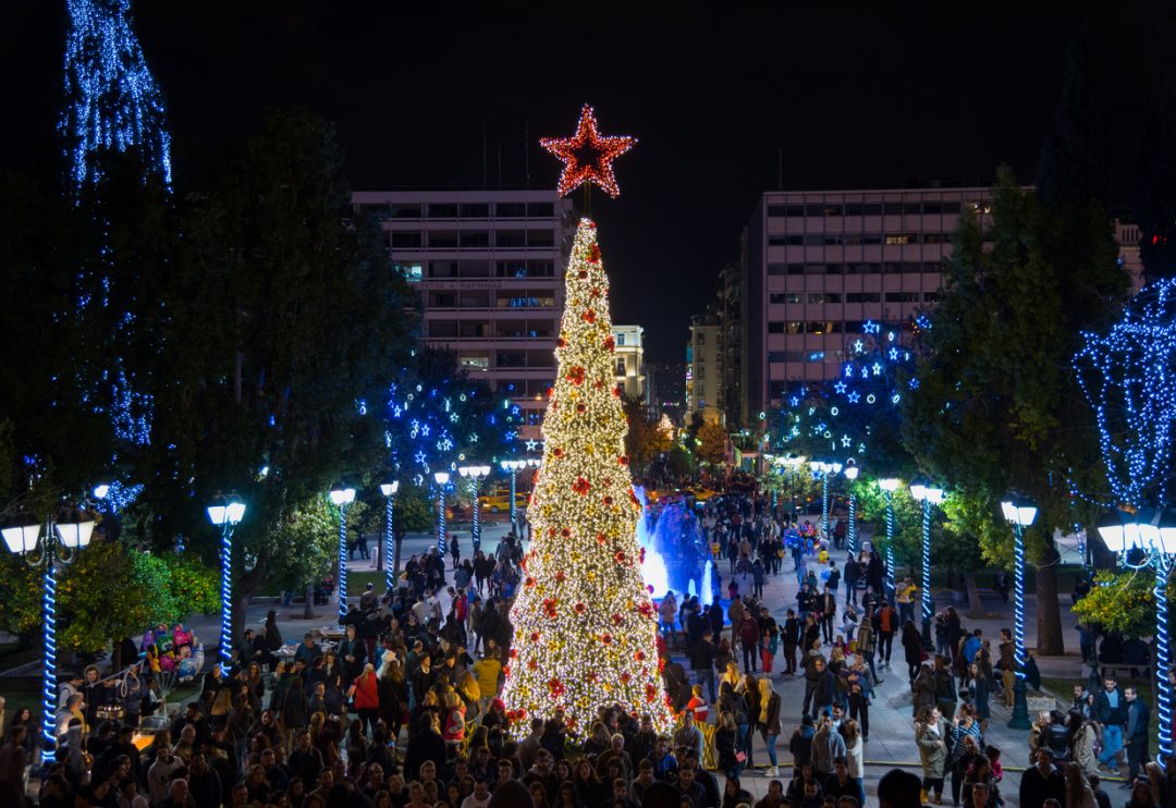 Piazza Syntagma, Natale, Atene, Grecia