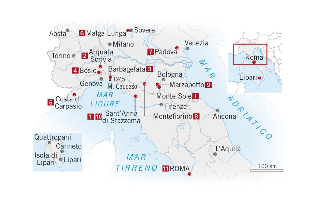  mappa dei luoghi della Resistenza in Italia