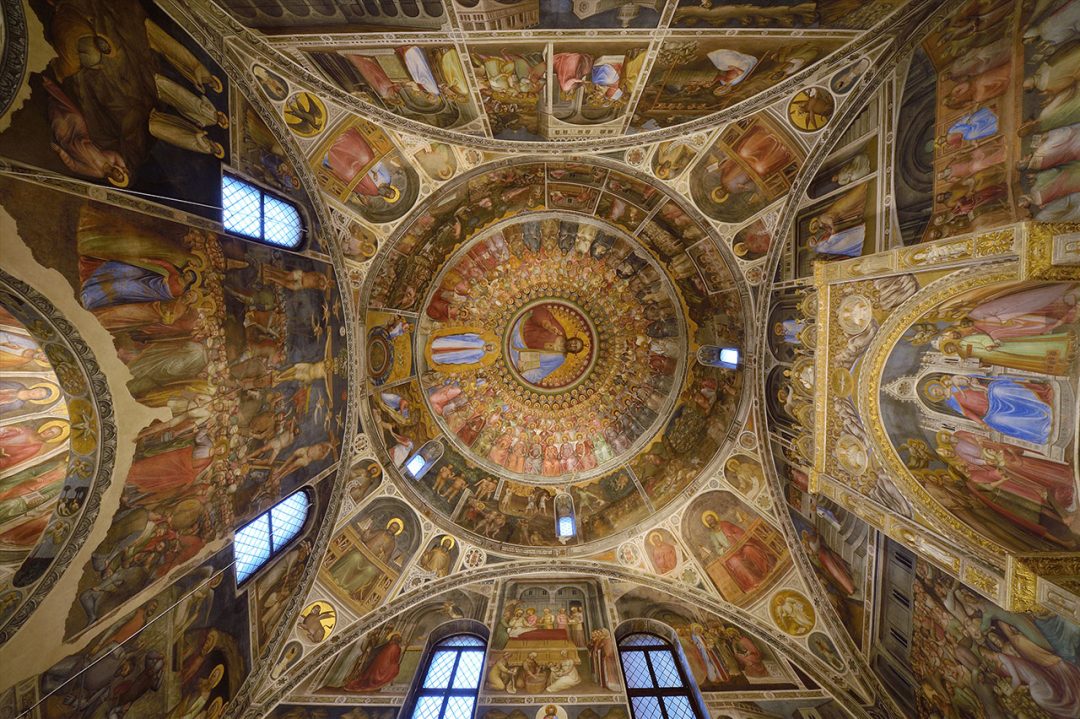 cupola del battistero cattedrale di Padova con gli affreschi di Giusto de’ Menabuoi