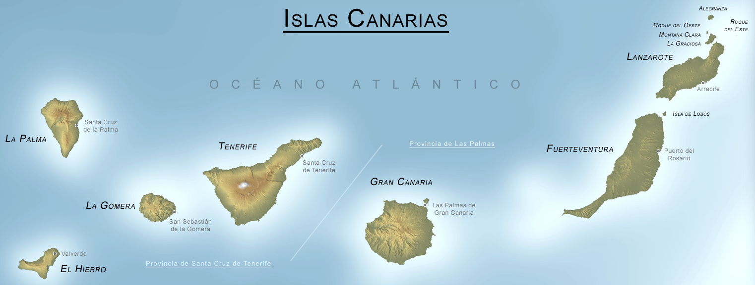 Mappa delle isole Canarie