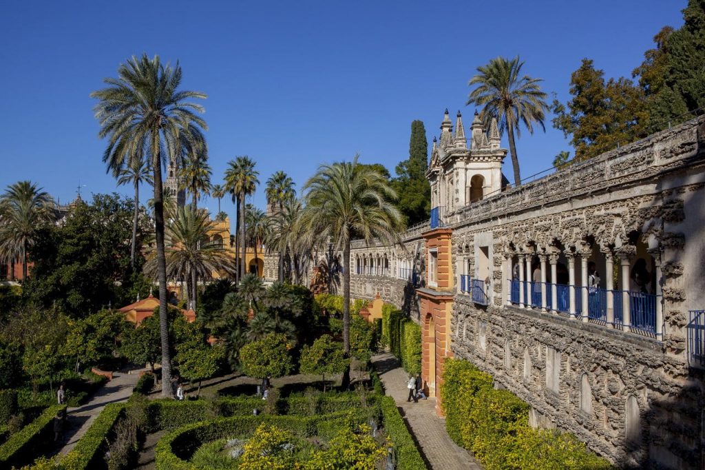 Siviglia, scorcio dei giardini dell’Alcazar Reale 