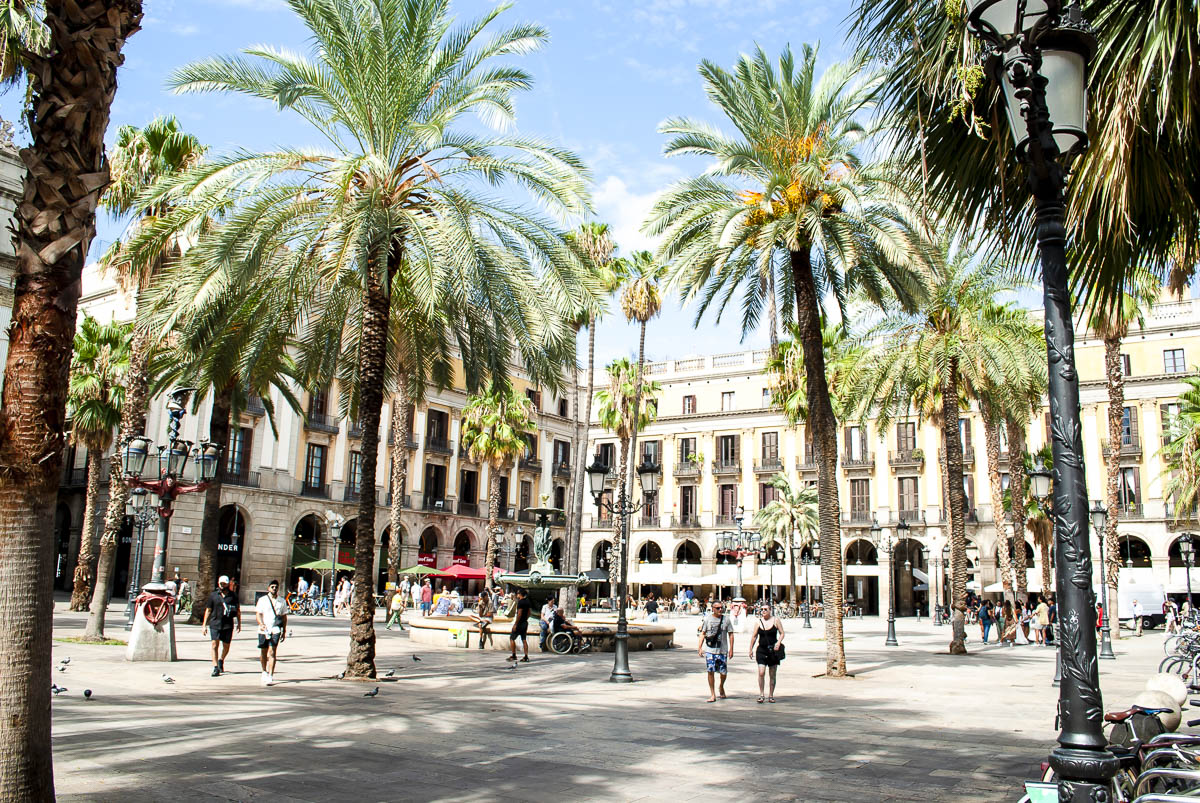 La Plaça Reial a Barcellona