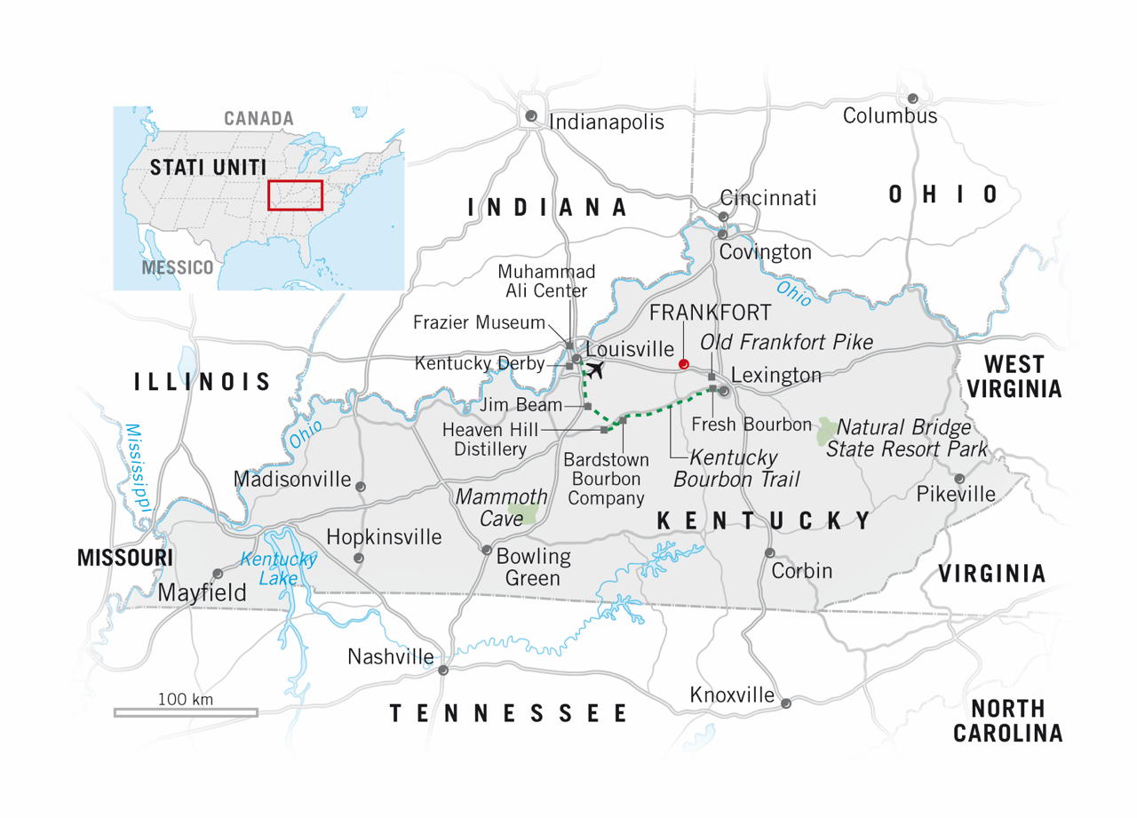 Kentucky cartina