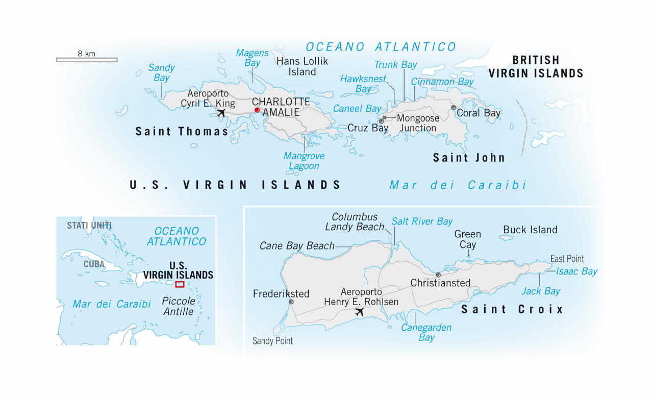 cartina US Virgin Island 