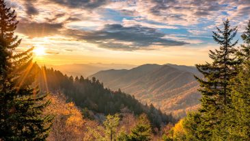 Alba sulle Smoky Mountains North Carolina