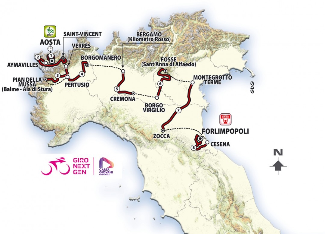 Il percorso del Giro d'Italia Next Gen 2024