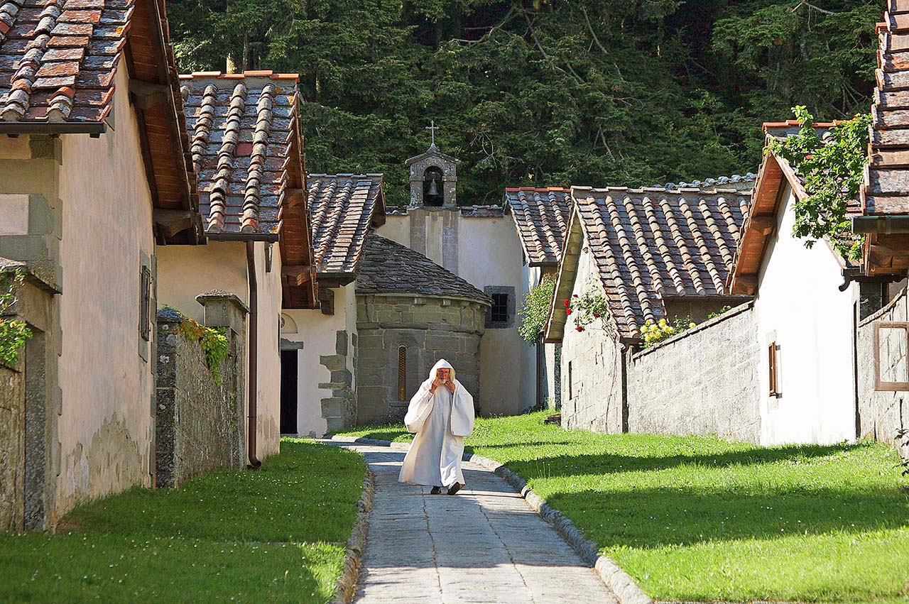 Benedictine monk Hermitage of Camaldoli in Poppi in the Casentinesi Forest National Park 