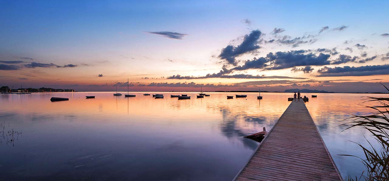 salt marshes on the Stagnone di Marsala lagoon in Sicily