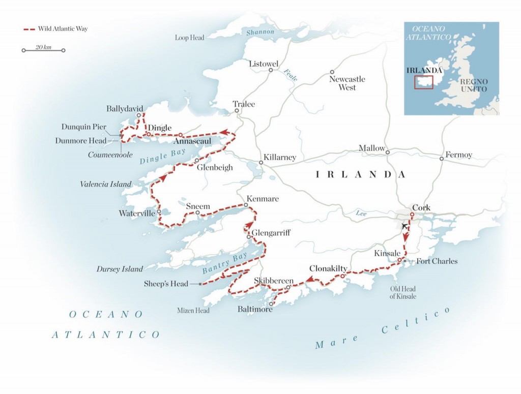 Mappa della penisola di Dingle 